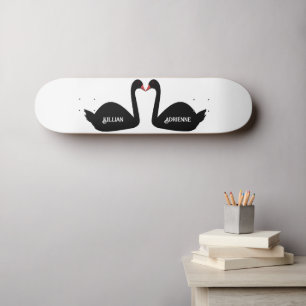 Gothic Wedding Kissing Black Swans Individuellen N Skateboard