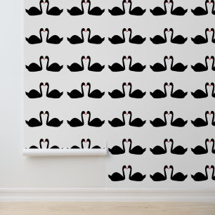 Gothic Wedding Kissing Black Swans Tapete