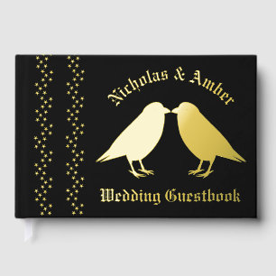 Gothic Wedding Kissing Ravens Custom Gästebuch