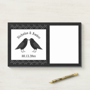 Gothic Wedding Kissing Ravens Custom Post-it Klebezettel