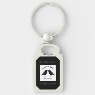 Gothic Wedding Kissing Ravens Custom Schlüsselanhänger