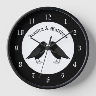 Gothic Wedding Kissing Ravens Custom Uhr