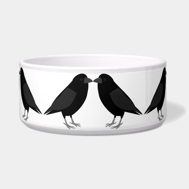 Gothic Wedding Kissing Ravens Gemustert Napf (Vorderseite)
