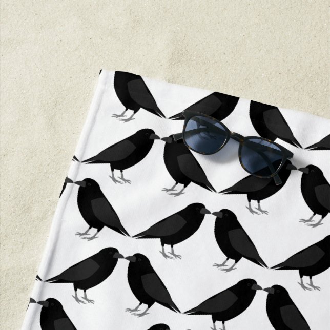 Gothic Wedding Kissing Ravens Gemustert Strandtuch (Beispiel)