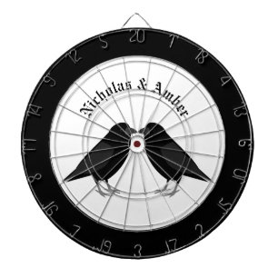 Gothic Wedding Kissing Ravens Individuellen Namens Dartscheibe