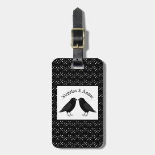 Gothic Wedding Kissing Ravens Individuellen Namens Gepäckanhänger
