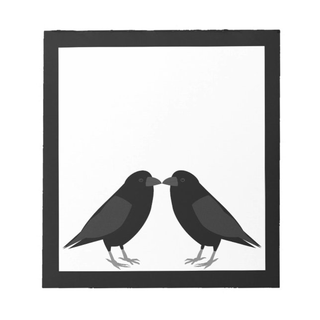 Gothic Wedding Kissing Ravens Notizblock (Vorderseite)