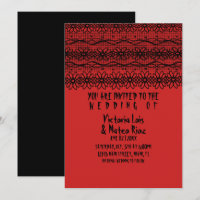 Gothic Wedding Lace Red Black