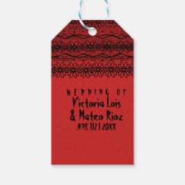 Gothic Wedding Lace Red Black Label Geschenkanhänger