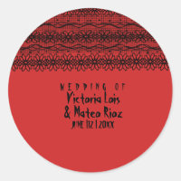 Gothic Wedding Lace Red Black