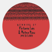 Gothic Wedding Lace Red Black