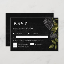Gothic Wedding Meal Choice RSVP Karte