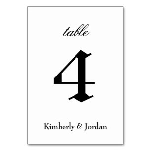Gothic Wedding Modern Black and White Tischnummer