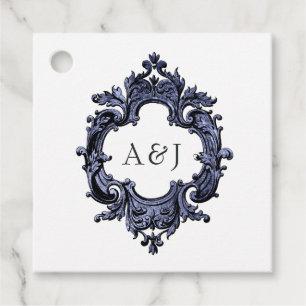 Gothic Wedding Monogram Gilded Frame Geschenkanhänger