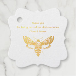 Gothic Wedding | Moth & Lace Black & White Geschenkanhänger