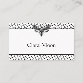Gothic Wedding | Moth & Lace Black & White Platzkarte