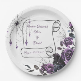 Gothic Wedding Paper Plates Floral Dark Romance Pappteller
