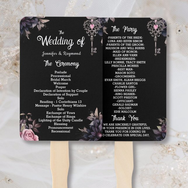Gothic Wedding Program Hand Fan Fächer (Von Creator hochgeladen)