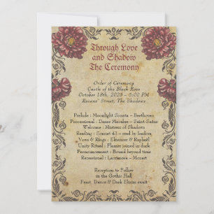 Gothic Wedding Programm mit Vintagem Papier und Du