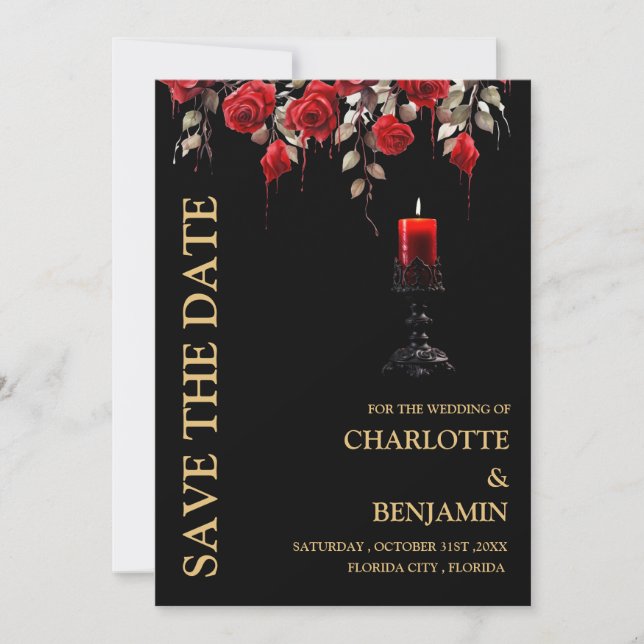 Gothic Wedding Save The Date (Vorderseite)