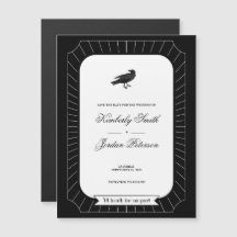 Gothic Wedding Save the Date Craw Skeletons Magnet