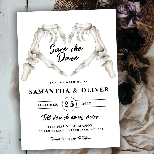 Gothic Wedding Save the Date Halloween Skeleton (Von Creator hochgeladen)