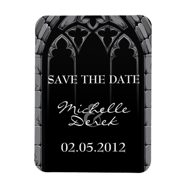 Gothic Wedding Save the Date Magnete (Vertikal)
