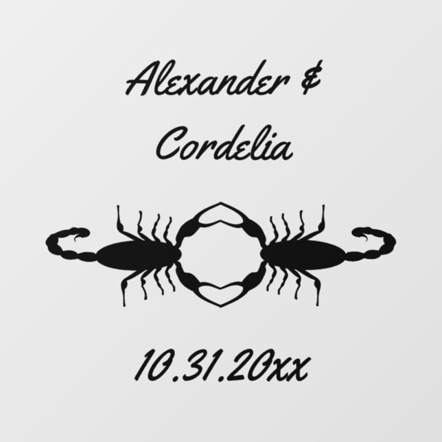 Gothic Wedding Scorpions Custom Fensteraufkleber (Blatt)