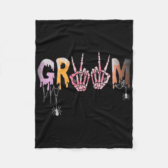 Gothic Wedding Spooky Halloween Skeleton Groom Jus Fleecedecke (Vorderseite)