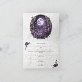 Gothic Wedding Thank You Card Floral Dark Romance Dankeskarte