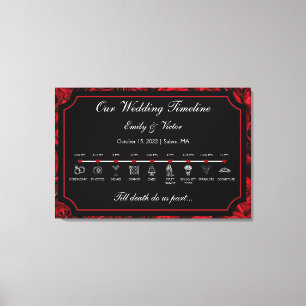 Gothic Wedding Timeline Sign Leinwanddruck