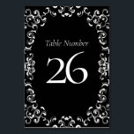 Gothic Wedding Tischnummer<br><div class="desc">Unser schönes,  wirbelfarbenes Design verleiht dieser lila und schwarz-gotischen Hochzeitskollektion ein modernes Element. Ideal für eine dunkle Hochzeit oder Halloween-Affäre.</div>