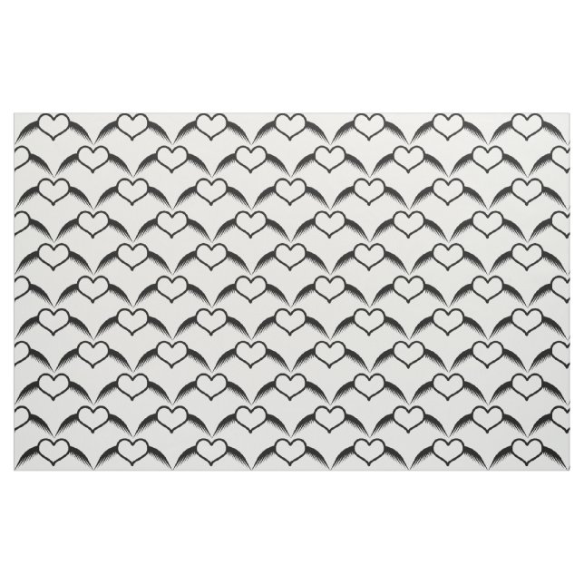 Gothic Wedding Winged Heart Gemustert Stoff (Fat Quarter (45,7 x 55,9 cm))