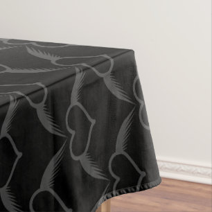 Gothic Wedding Winged Heart Gemustert Tischdecke