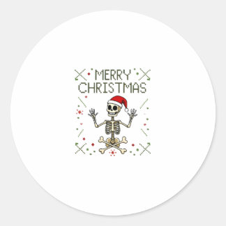 Gothic-Weihnachten-Hässliches-Totenkopf-Rock-Weihn Runder Aufkleber