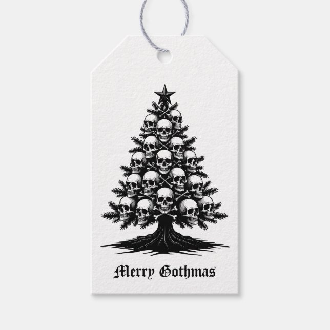 Gothic-Weihnachtsbaum II Geschenkanhänger (Vorderseite)