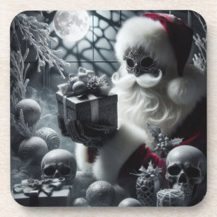 Gothic Weihnachtsmann Santa   Dunkler Feiertags-We Getränkeuntersetzer