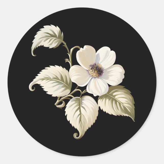 Gothic Whimsy Vintage Botanical  Runder Aufkleber (Vorderseite)