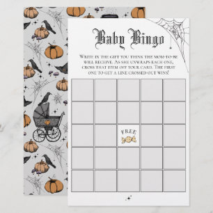 Gothic White Baby Bingo Baby Shower Game
