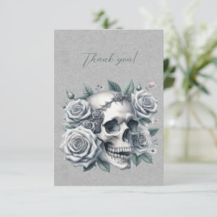 Gothic White Skull Crown of Rose Danke