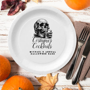 Gothic White Skull Halloween-Kostüm-Party Pappteller