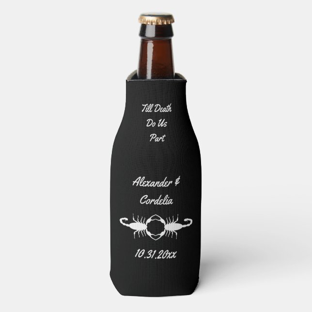 Gothic White Wedding Scorpions Custom Flaschenkühler (Flaschenvorderseite)