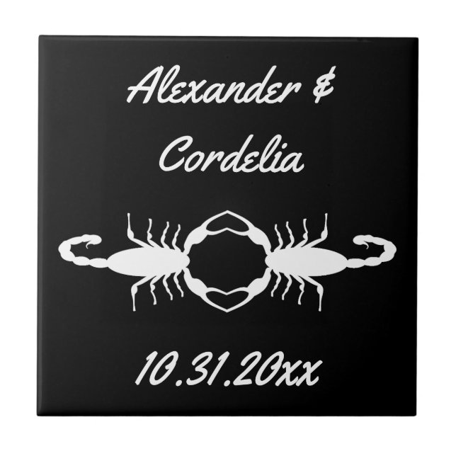 Gothic White Wedding Scorpions Custom Fliese (Vorderseite)