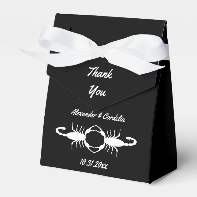Gothic White Wedding Scorpions Custom Geschenkschachtel (Vorderseite)