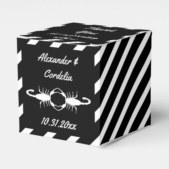 Gothic White Wedding Scorpions Custom Geschenkschachtel (Vorderseite)
