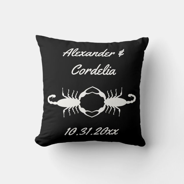 Gothic White Wedding Scorpions Custom Kissen (Vorderseite)