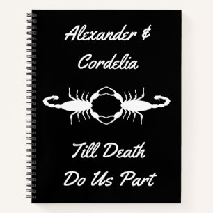 Gothic White Wedding Scorpions Custom Notizbuch
