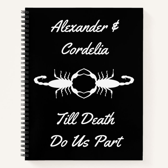 Gothic White Wedding Scorpions Custom Notizbuch (Vorderseite)
