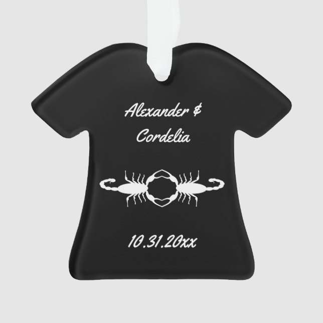 Gothic White Wedding Scorpions Custom Ornament (Vorderseite)