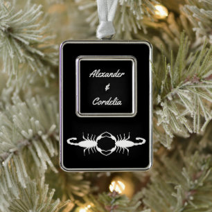 Gothic White Wedding Scorpions Custom Rahmen-Ornament Silber